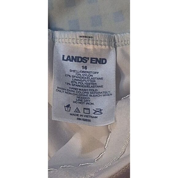 Land's End Block Pattern One-piece Bathingsuit Swimsuit Women's Size 16 - Picture 4 of 4